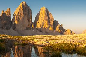 Il gioco di colori delle Tre Cime di Lavaredo