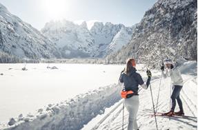 The high altitude cross country ski track Prato Piazza