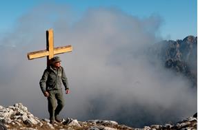 Backdrop for the Italian film “Un passo dal cielo” with Terence Hill