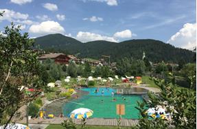 The natural swimming lake in Dobbiaco