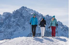 Winter hiking in the Dolomites